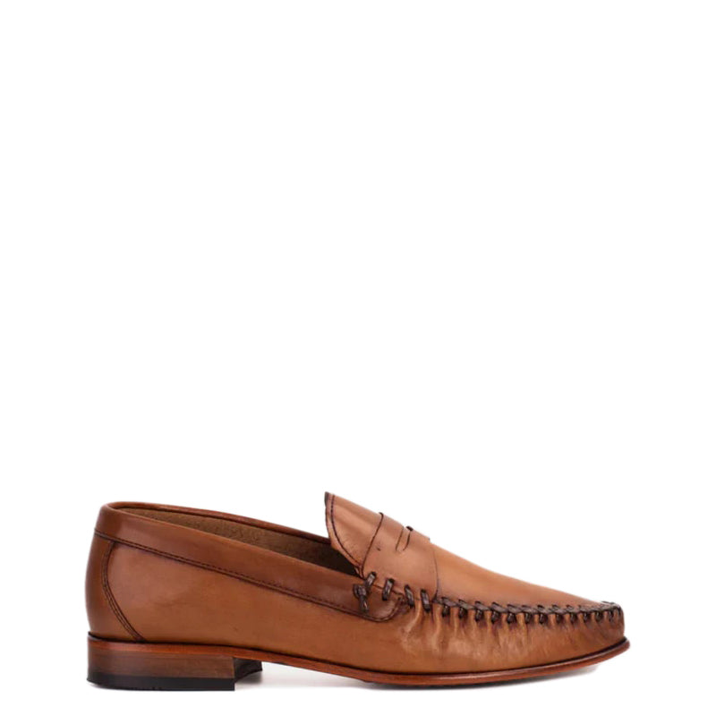 Brown Leather Penny Loafer Men Shoes