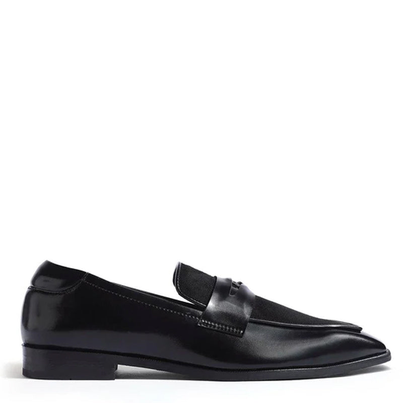 Black Penny Slip-On Leather Formal Loafer