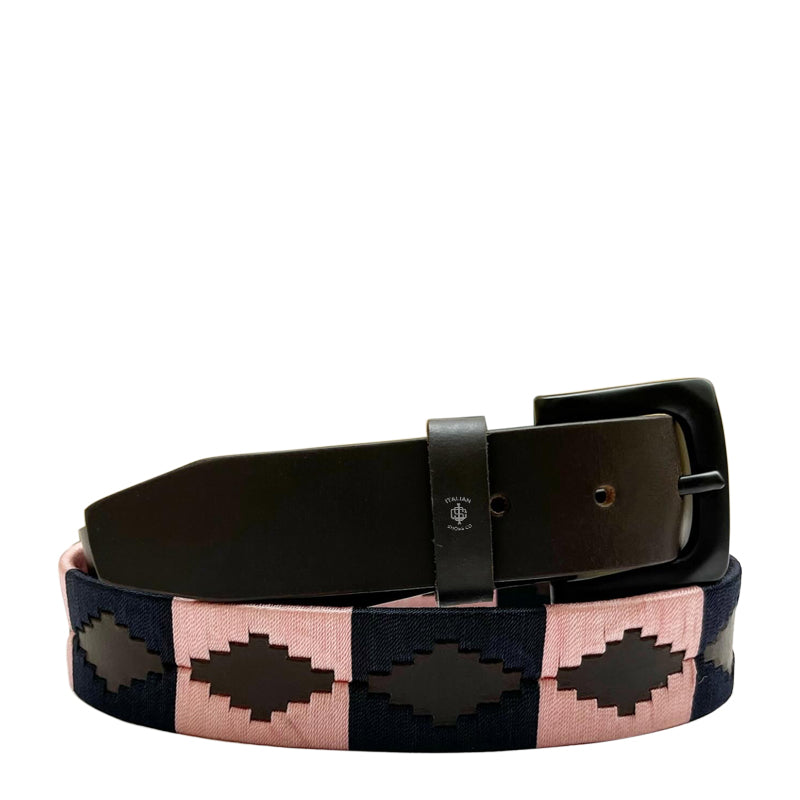 Stile polo Leather Belt Black and Blue