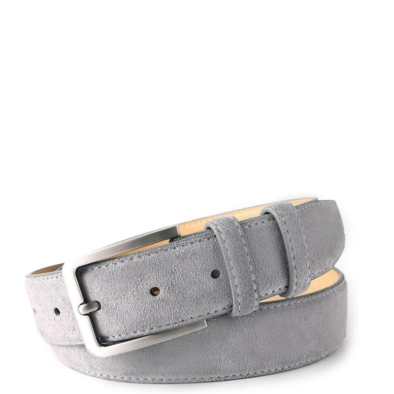 Classic Suede Leather Grey Belt