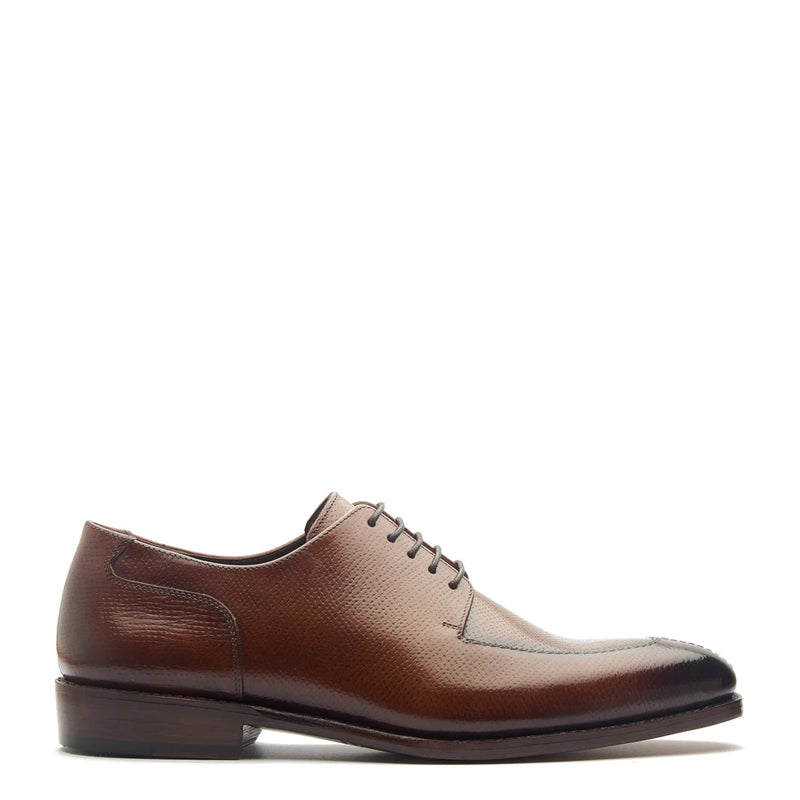 Men Split-Toe Leather Formal Derby Brown Shoe