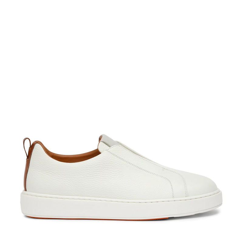 Men Tumbled Leather Slip-On Sneakers