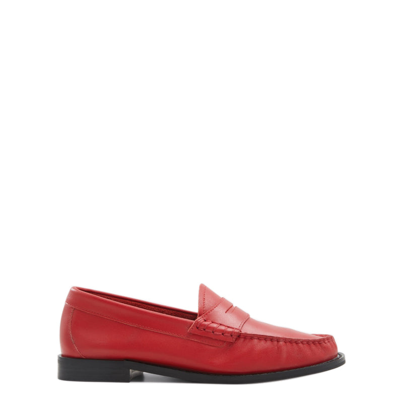 Classic Penny Leather Red Loafer For Men