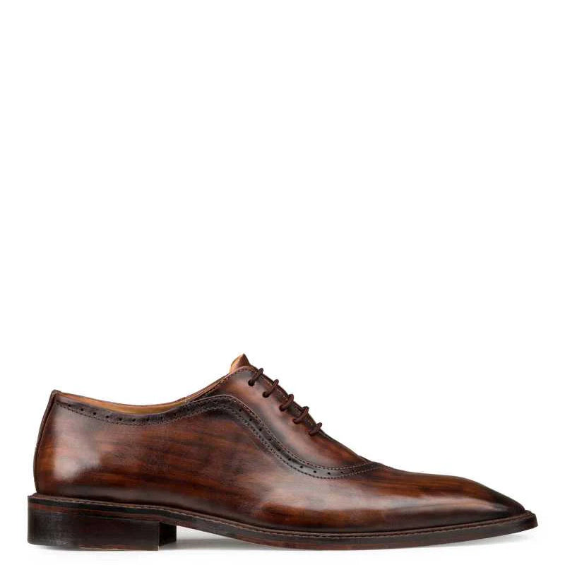 Handpainted Solid Leather Formal Oxford Brown Shoe