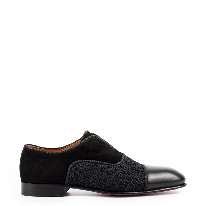Luxury Suede Leather CapToe Oxford Shoe Black