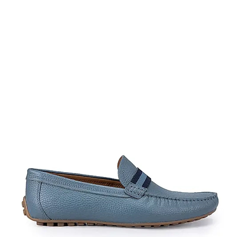 Premium Handmade Leather Moccasins Formal Blue Loafer