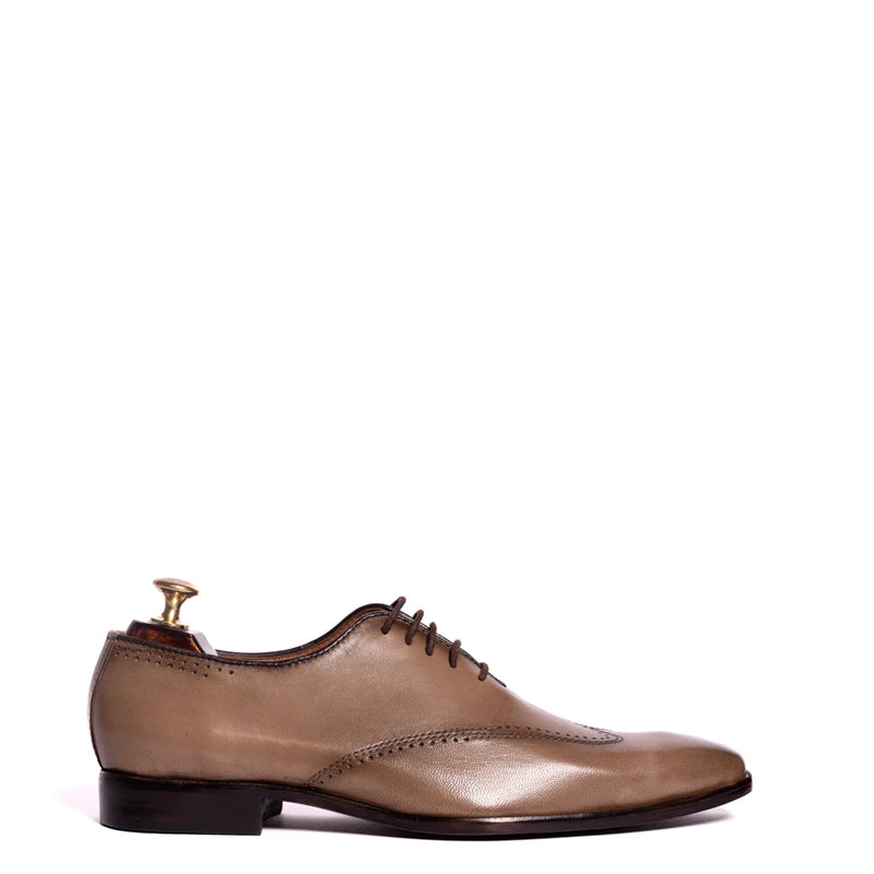 Classic Wholecut Plain Leather Oxford Shoe Tan