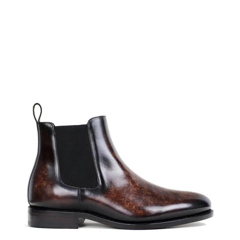 Men Leather Patina Chelsea Boots