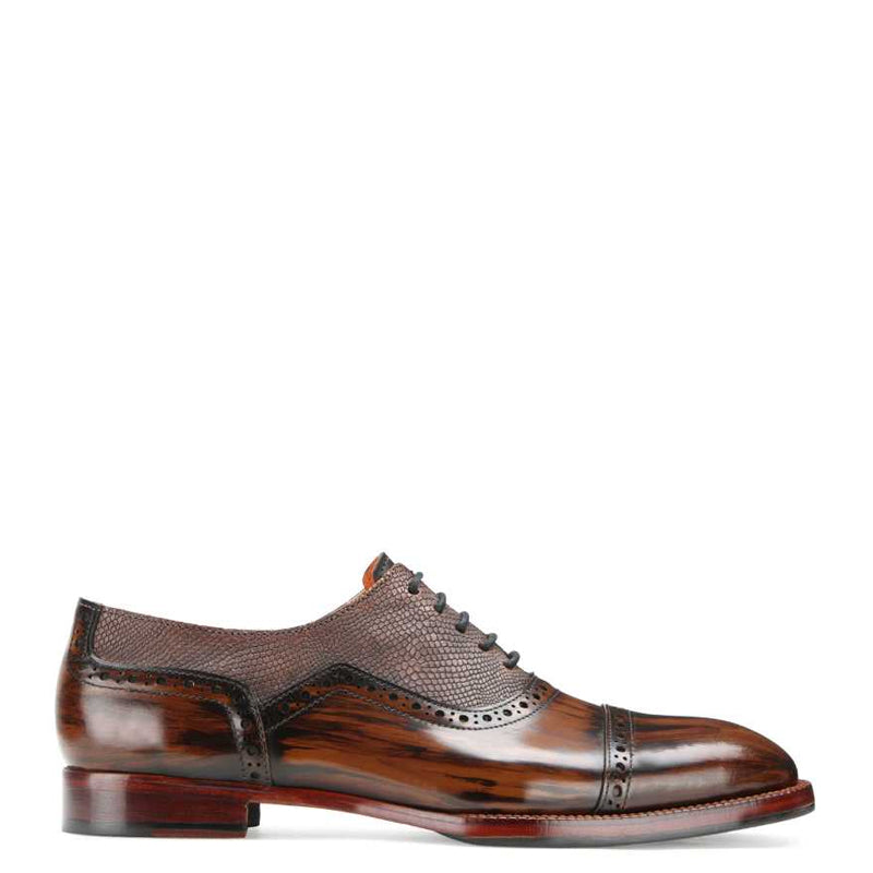 Premium Captoe Shiny Leather Oxford Brown Shoes