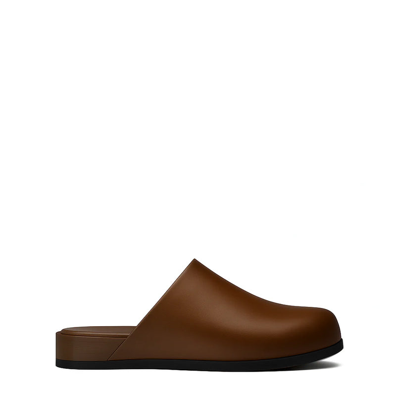 Burgundy Leather Men Mule