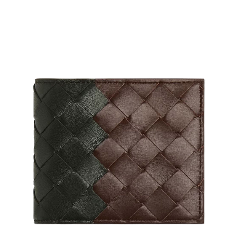 Leather Double Fold Bifold Black Wallet