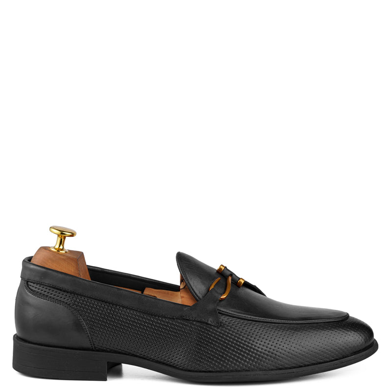 Luxury Pure Leather Brown Loafer With Side Hook