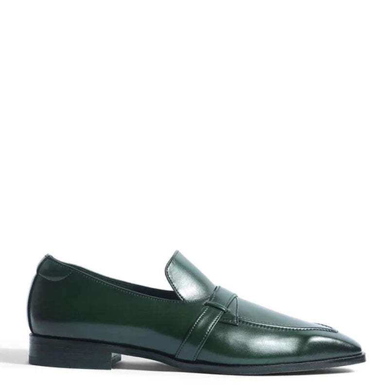 Classic Design Polished Shiny Leather Blue Loafer