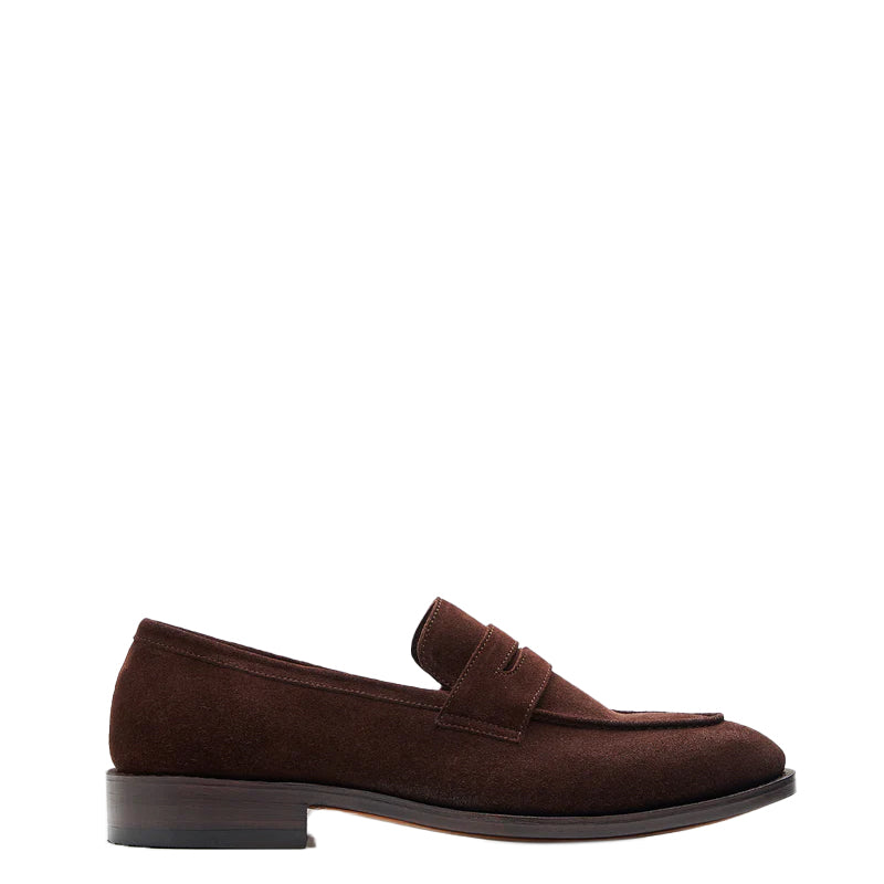 Penny Suede Leather Dark Brown Loafer For Men