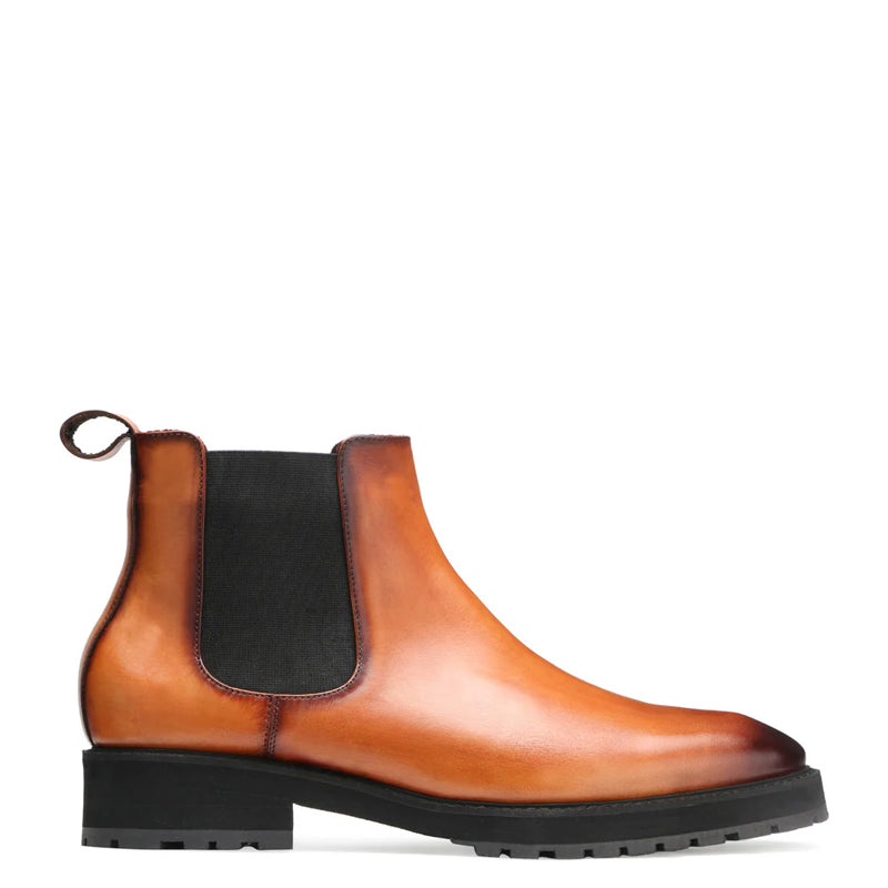 Luxury Mid-Top Leather Chelsea Boot Tan