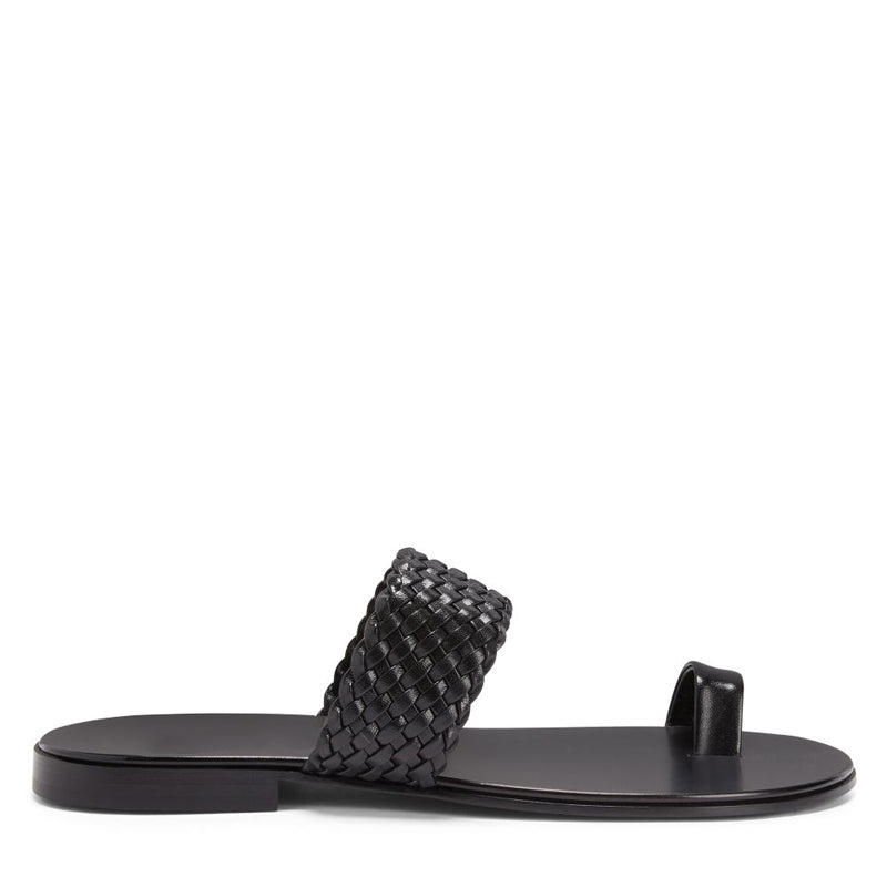 Pure Leather Open Toe Braided Brown Sandal