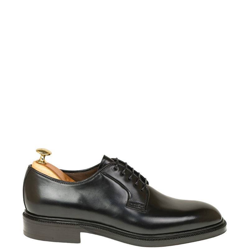 Classic Polished Leather Plain Derby Shoe Black