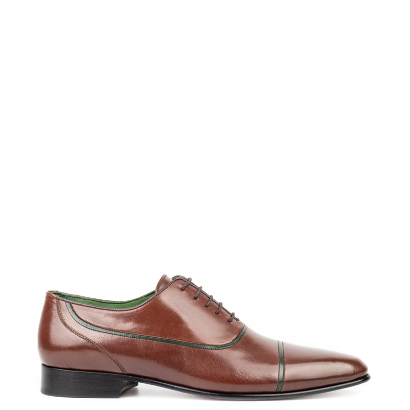 Classic Design Plain Leather Formal Oxford Shoe Green