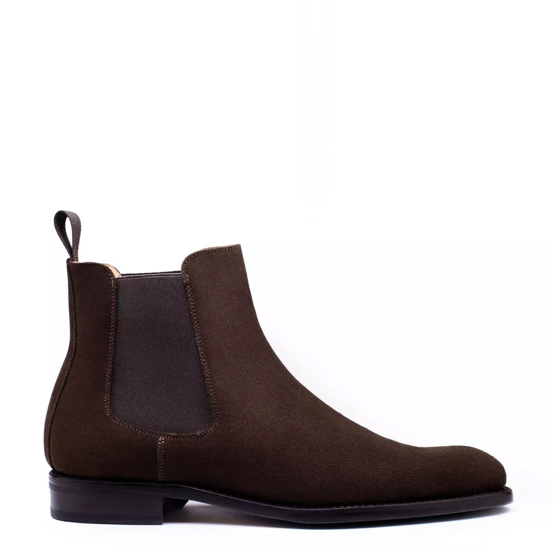 Luxury Suede Italian Leather Chelsea Boot Brown