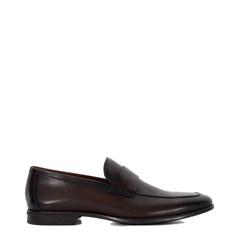 Men Solid Premium Leather Brown Loafer