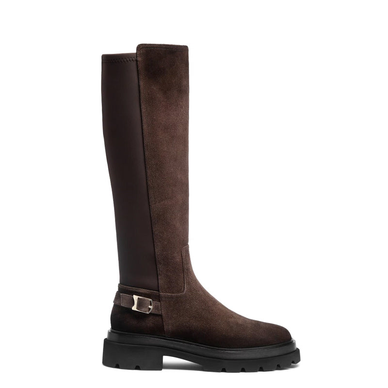 Women Suede High-Heel Boots With Chain