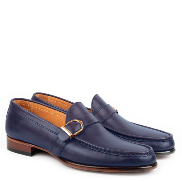 Enzo Blue Single Monk Strap Shoe