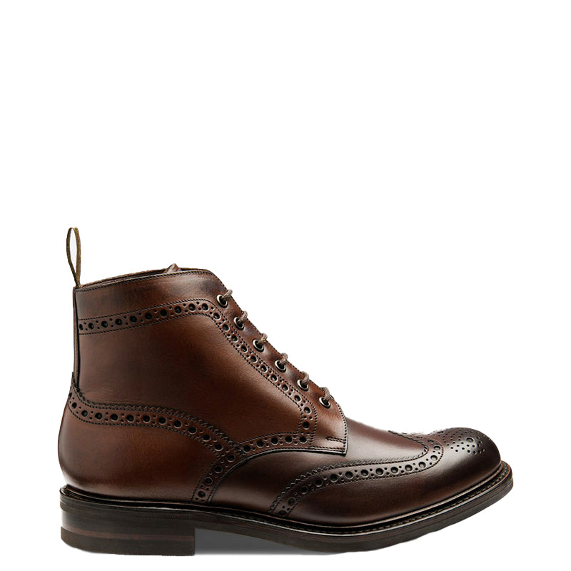 Leather Lace-Up Wingtip High Ankle Brown Boot