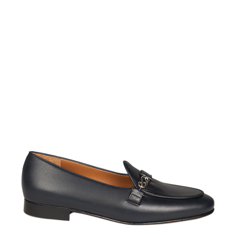 Hammered Leather Loafers Sleek Black