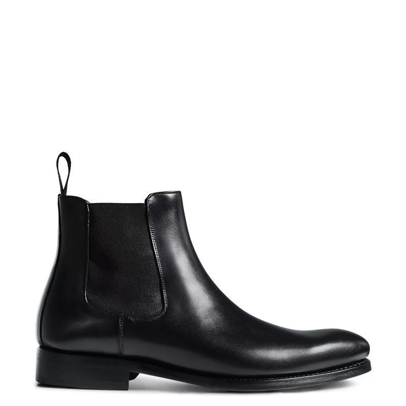 Midnight Classic Solid Leather Black Chelsea Boot