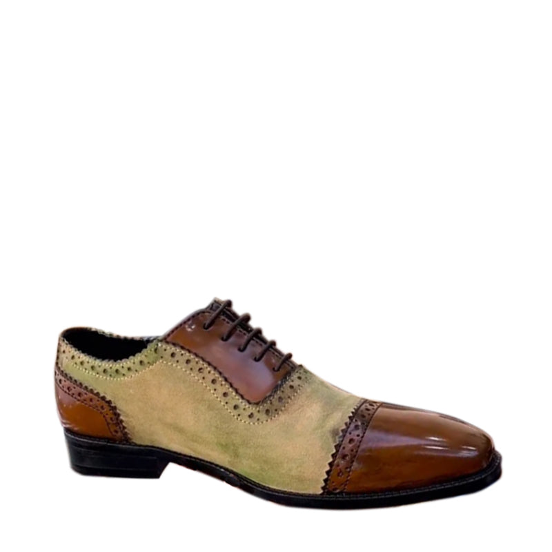 Men Leather Cap Toe Oxford Shoes