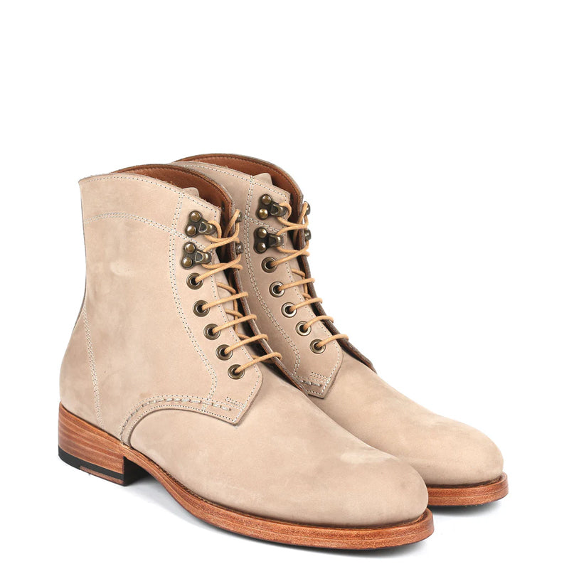 Handmade Lace-Up Leather Ankle Boots For Men