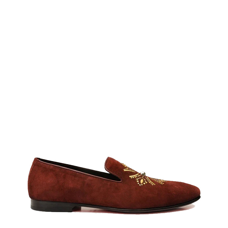 Maroon Suede Slip-on Loafer Men Shoe