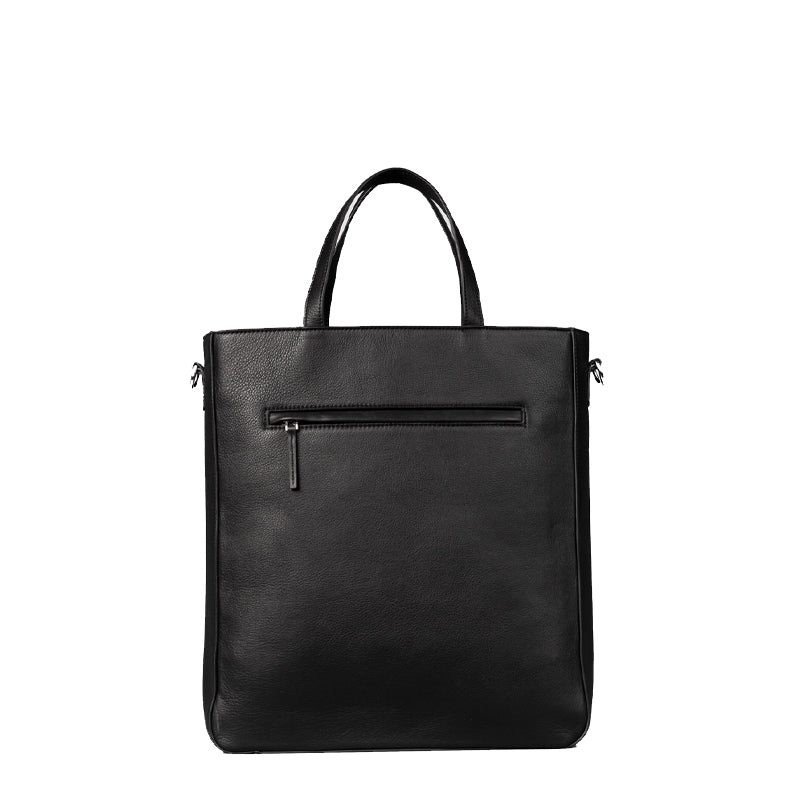 The Poet Leather Tote Black Bag