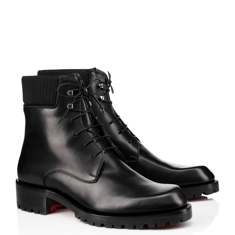 Polished Leather Handmade High Top Ankle Black Boot