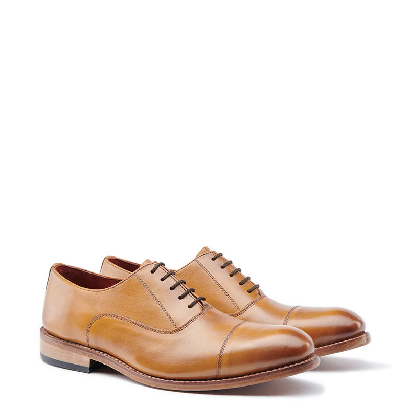 Classic Design Leather Cap-Toe Oxford Shoes