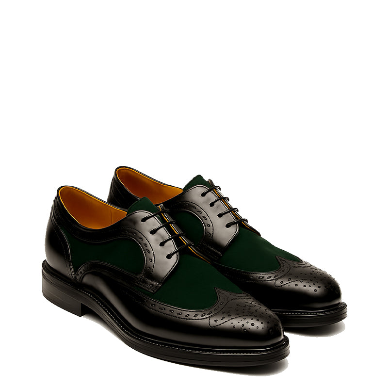 Duo Textured Wingtip Lace-up Dress Shoe