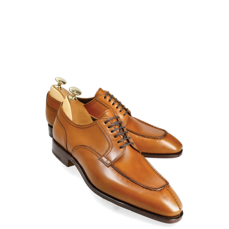 Classic Design Split Toe Leather Derby Shoe Tan
