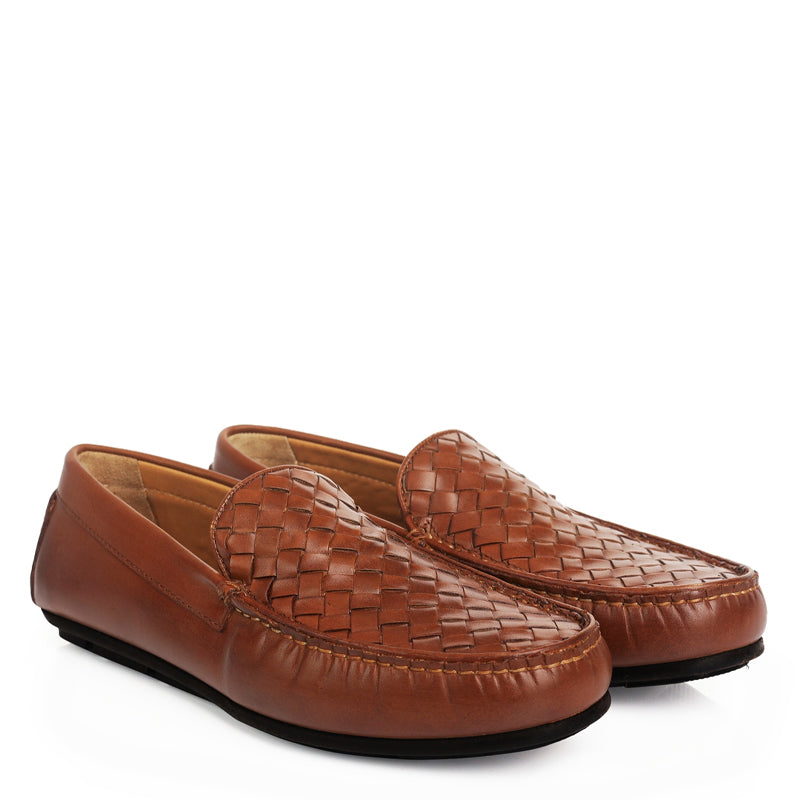 Men Solid Casual Leather Tan Loafer