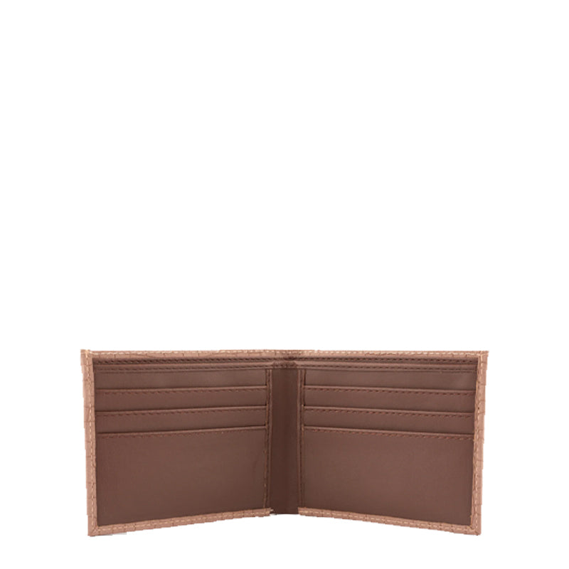 Croc Leather Bifold Yellow Wallet