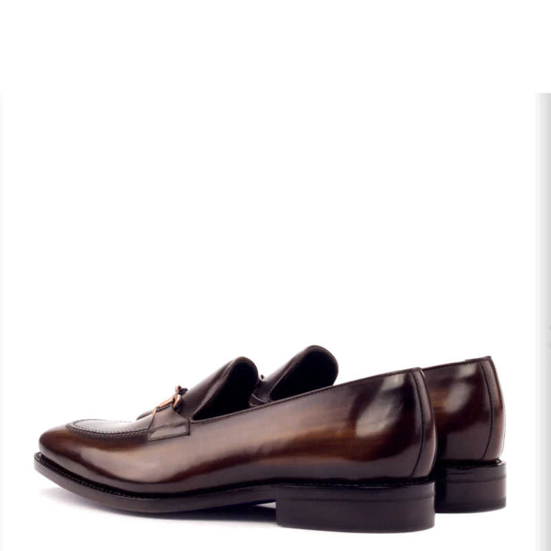 Polished Leather Penny Formal Brown Loafer For Men