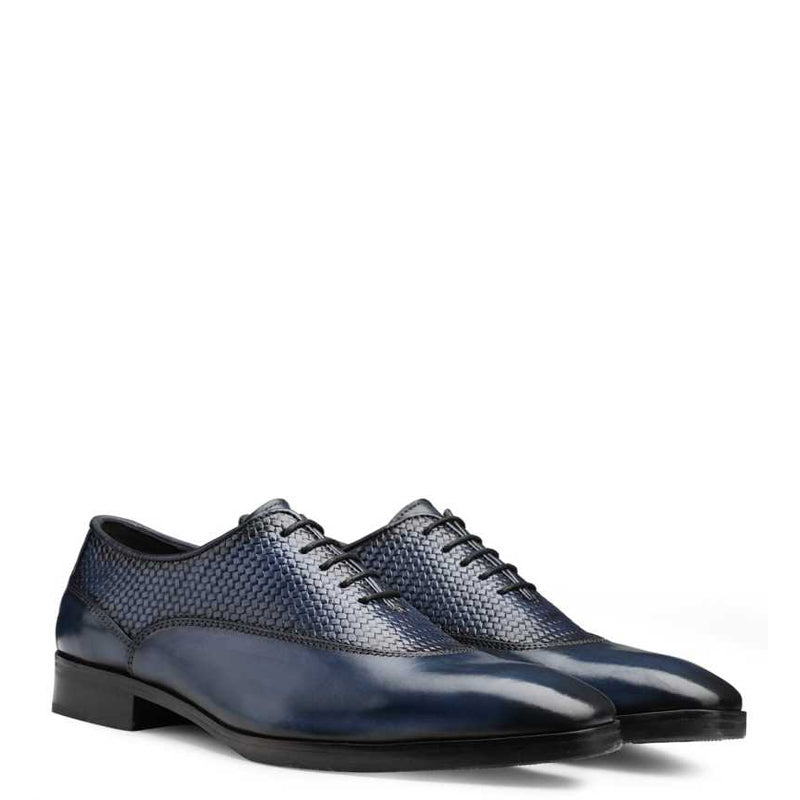 Stylish Pure Leather Dual Textured Oxford Shoes