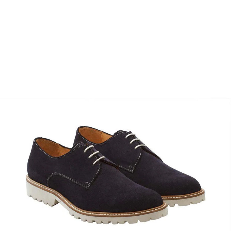 Classic Suede Leather Formal Derby Shoe Blue