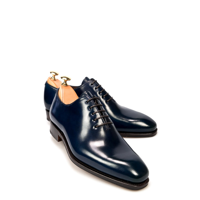 Polished Shiny Leather Wholecut Plain Oxford Shoes
