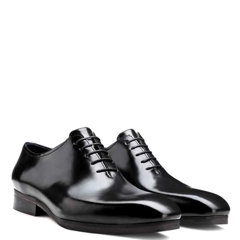 Patent Wholecut Shiny Leather Oxford Black Shoe