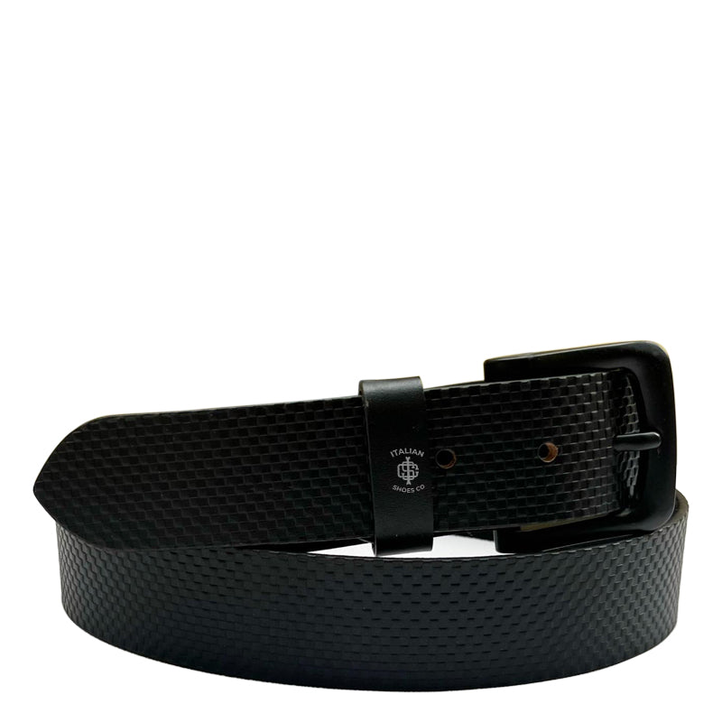 Pliancy Diamante Black Leather Belt
