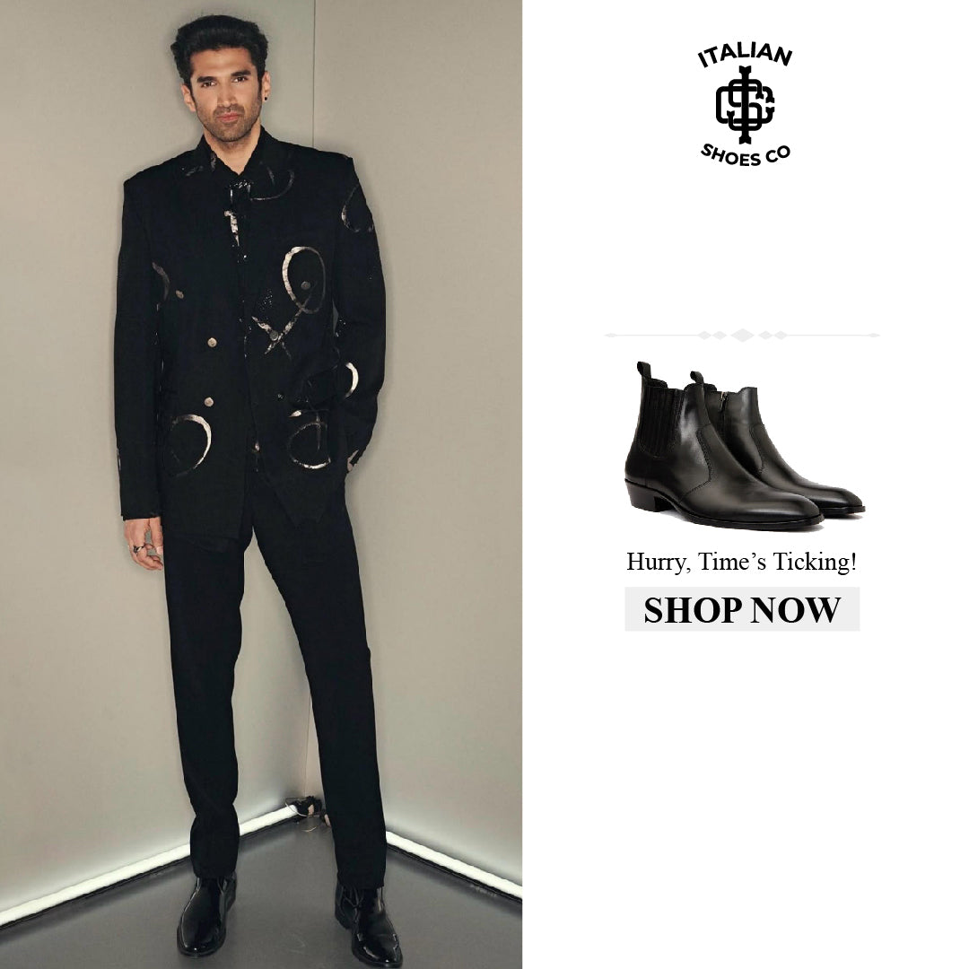 Black Leather Men's Ankle Boots