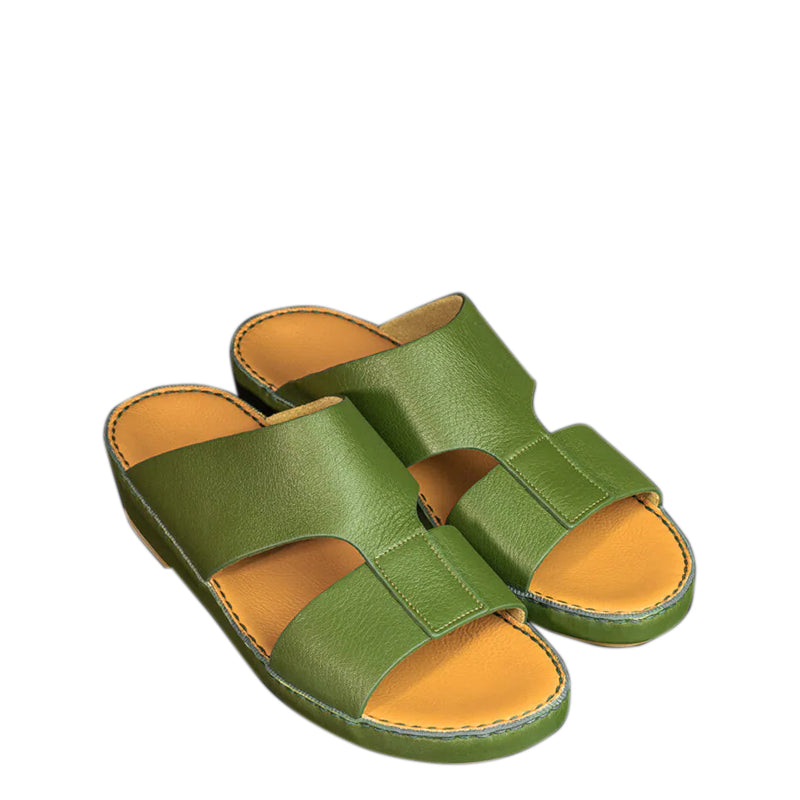Premium Accented Open Toe Comfort Arabic Green Sandal