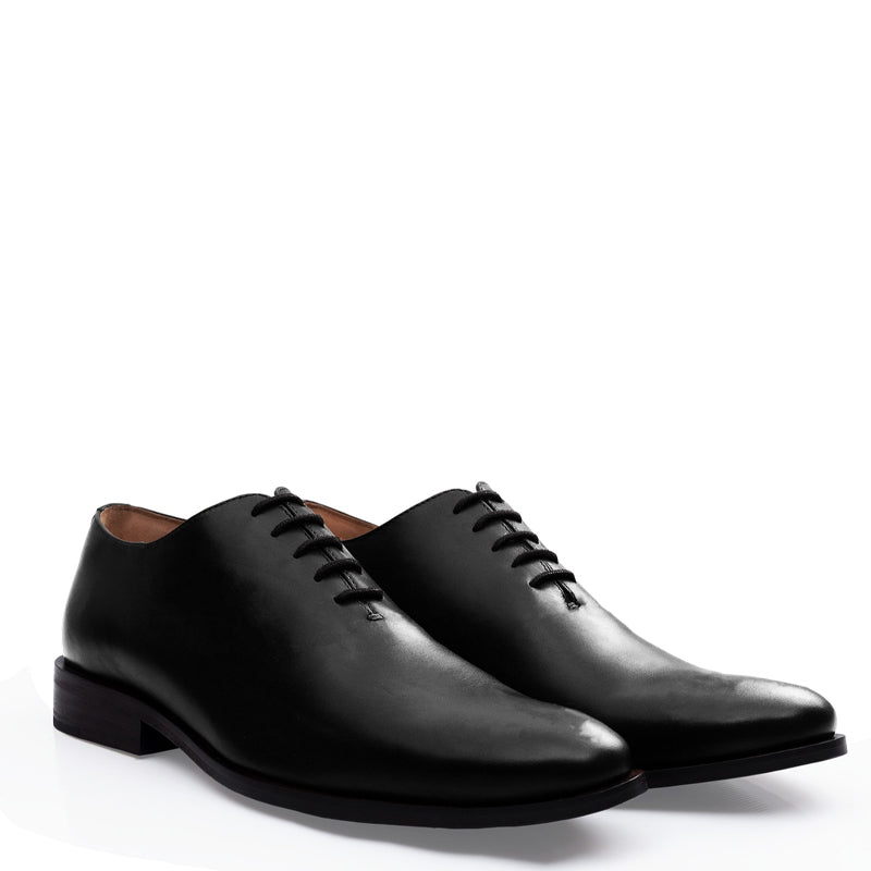 Classic Plain Wholecut Leather Oxford Shoe Dark Brown