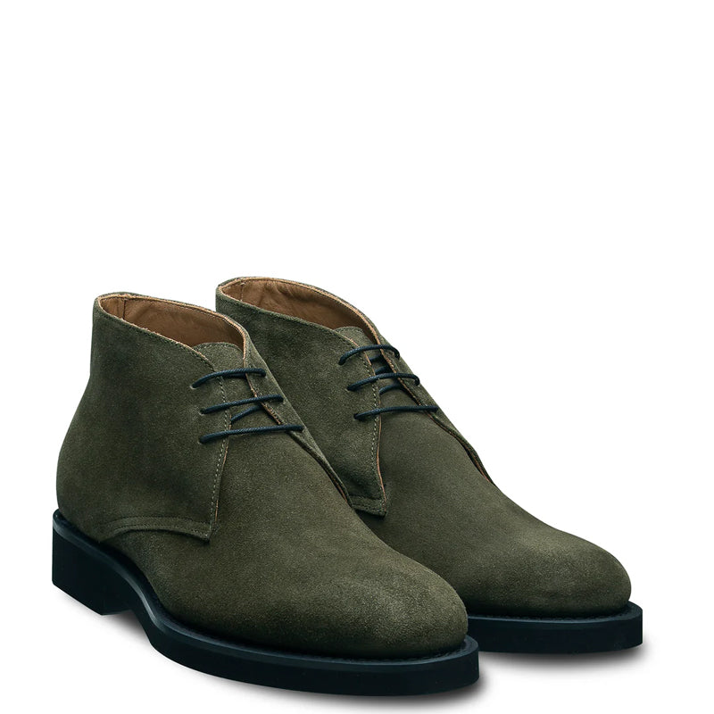 Pure Leather Suede Desert Chukkas Boot Green