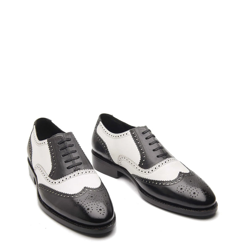 Wingtip Dual Tone Leather Formal Oxford Black and White Shoe